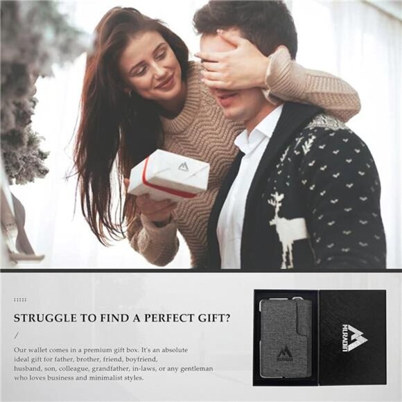 Tactical Minimalist Wallet for Men, Slim RFID-Blocking Metal Card Holder - Picture 6 of 7